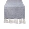 Contemporary Home Living Woven Cotton Table Runner with Tassels - 72" - Blue and White